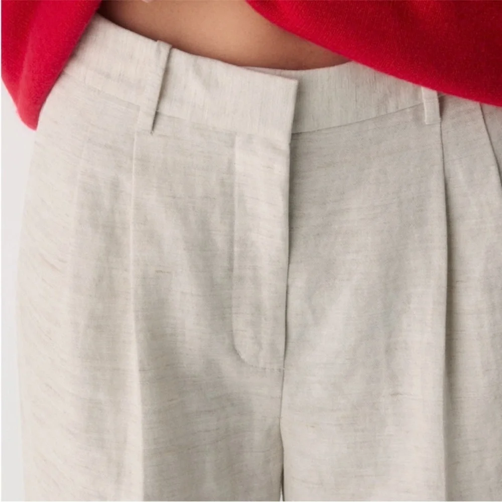 NWT Aritzia The Effortless Pant Linen Natural Ecru 0 Short